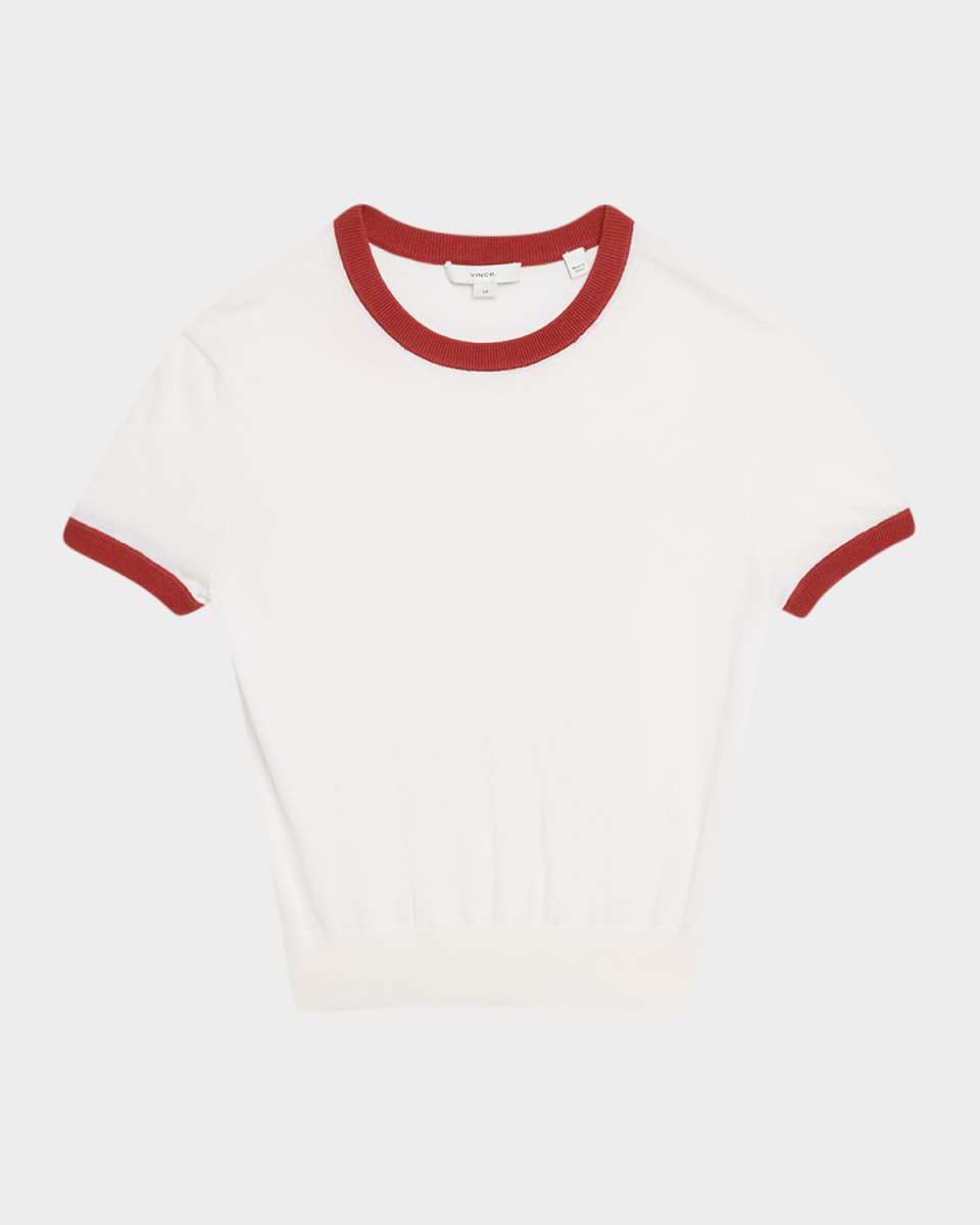 Short-Sleeve Ringer Sweater T